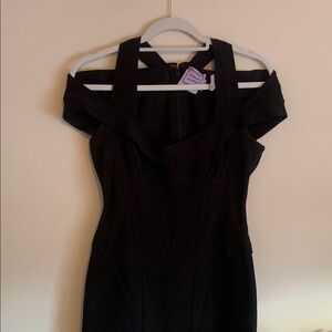 Imitation Herve Leger Black Strappy Dress